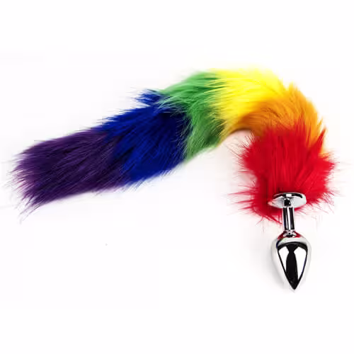 Furry Fantasy Rainbow Tail Butt Plug image 4