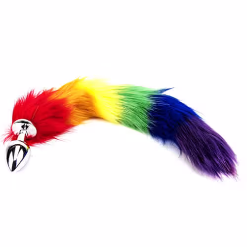Furry Fantasy Rainbow Tail Butt Plug image 5