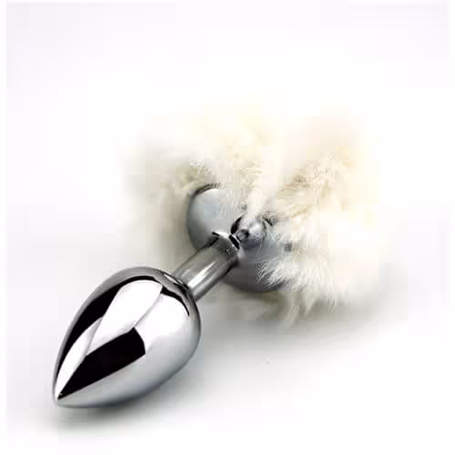 Furry Fantasy White Bunny Tail Butt Plug image 2