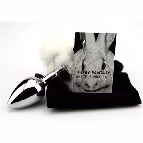 Furry Fantasy White Bunny Tail Butt Plug image 3