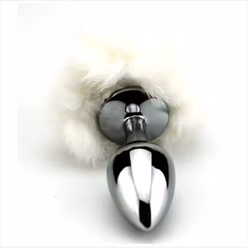 Furry Fantasy White Bunny Tail Butt Plug image 4