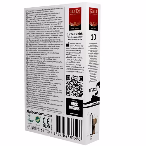 Glyde Ultra Maxi Vegan Condoms 10 Pack image 3