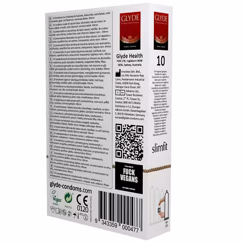 Glyde Ultra Slimfit Vegan Condoms 10 Pack image 3