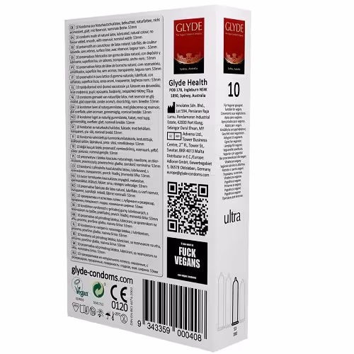 Glyde Ultra Vegan Condoms 10 Pack image 3