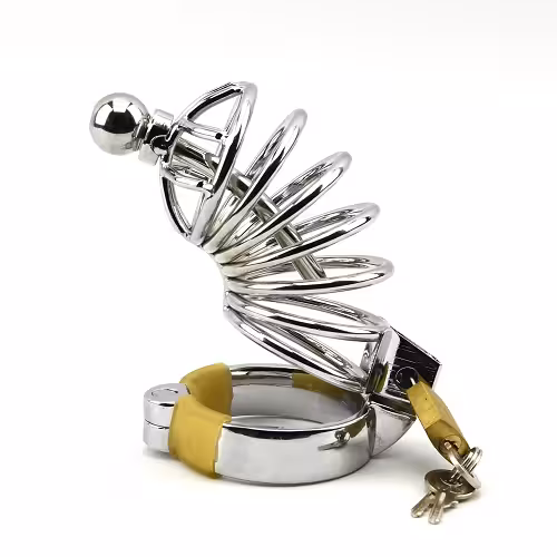 Impound Corkscrew Male Chastity Device with Penis Plug image 2
