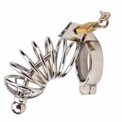 Impound Corkscrew Male Chastity Device with Penis Plug image 3