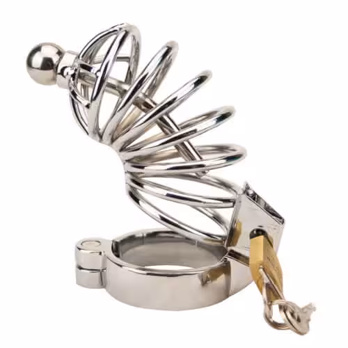 Impound Corkscrew Male Chastity Device with Penis Plug image 4
