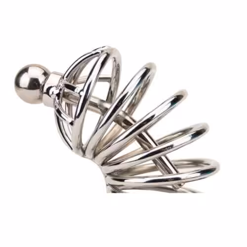 Impound Corkscrew Male Chastity Device with Penis Plug image 5