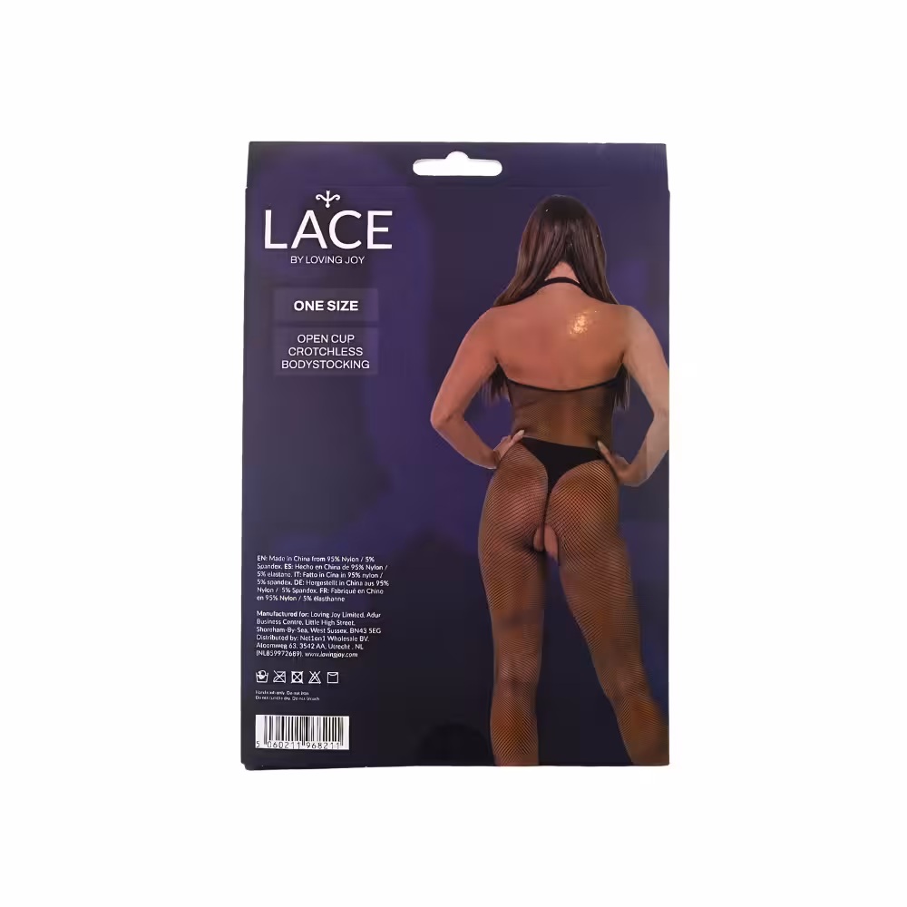 Lace by LJ Fishnet Open Cup Crotchless Bodystocking image 6