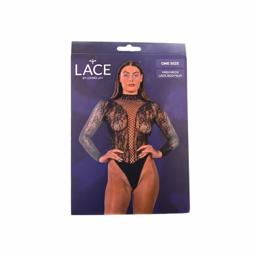 Lace by LJ High Neck Lace Bodysuit Black image 6