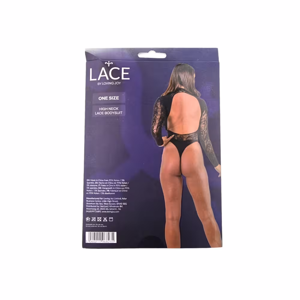Lace by LJ High Neck Lace Bodysuit Black image 7