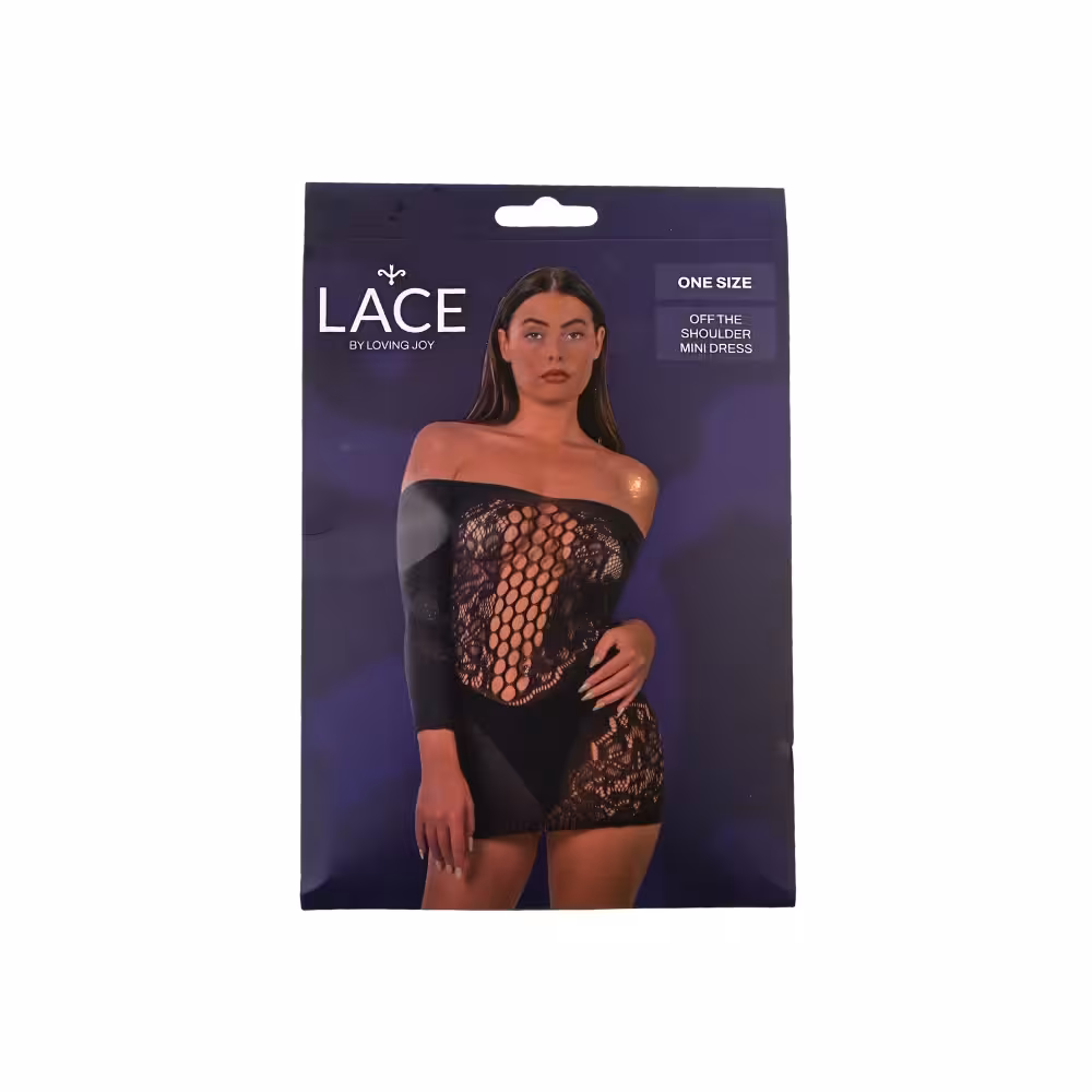 Lace by LJ Off the Shoulder Mini Dress Black image 5
