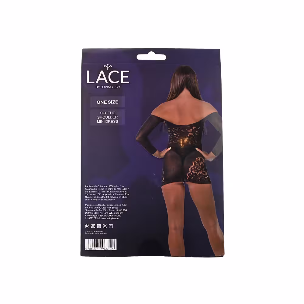 Lace by LJ Off the Shoulder Mini Dress Black image 6