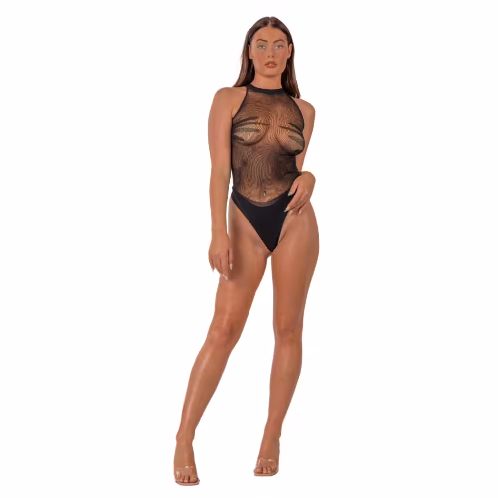 Lace by LJ Opaque Bodysuit Black image 2