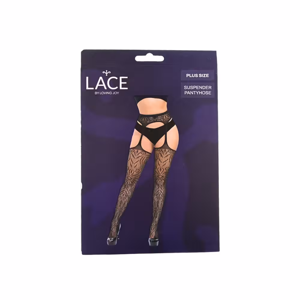 Lace by LJ Plus Size Suspender Pantyhose image 8