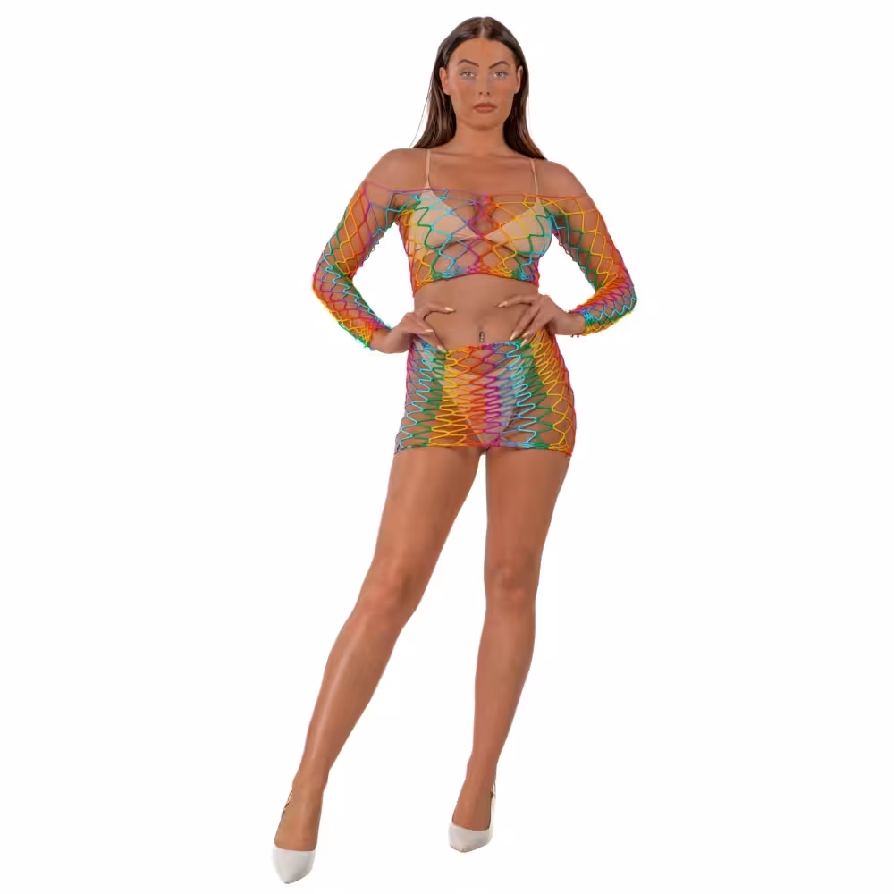 Lace by LJ Rainbow Crop Top and Skirt Set image 2