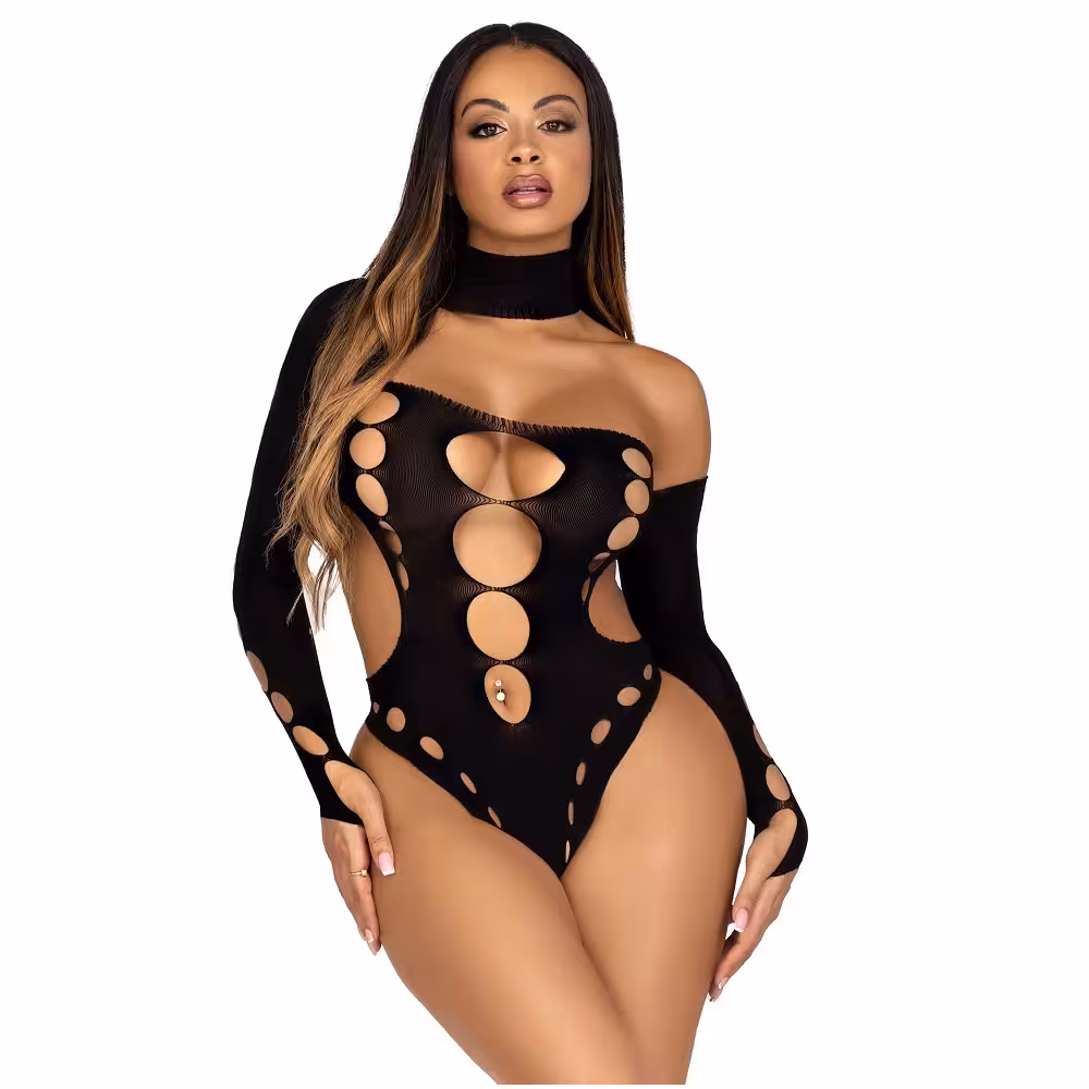 Leg Avenue Cut Out Bodysuit with Thong Back image 3