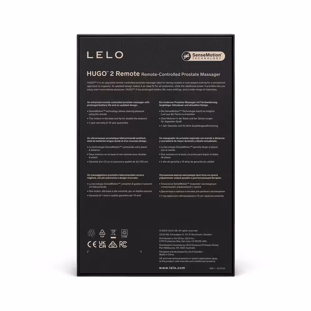 LELO Hugo 2 Remote Controlled Prostate Massager Black image 4