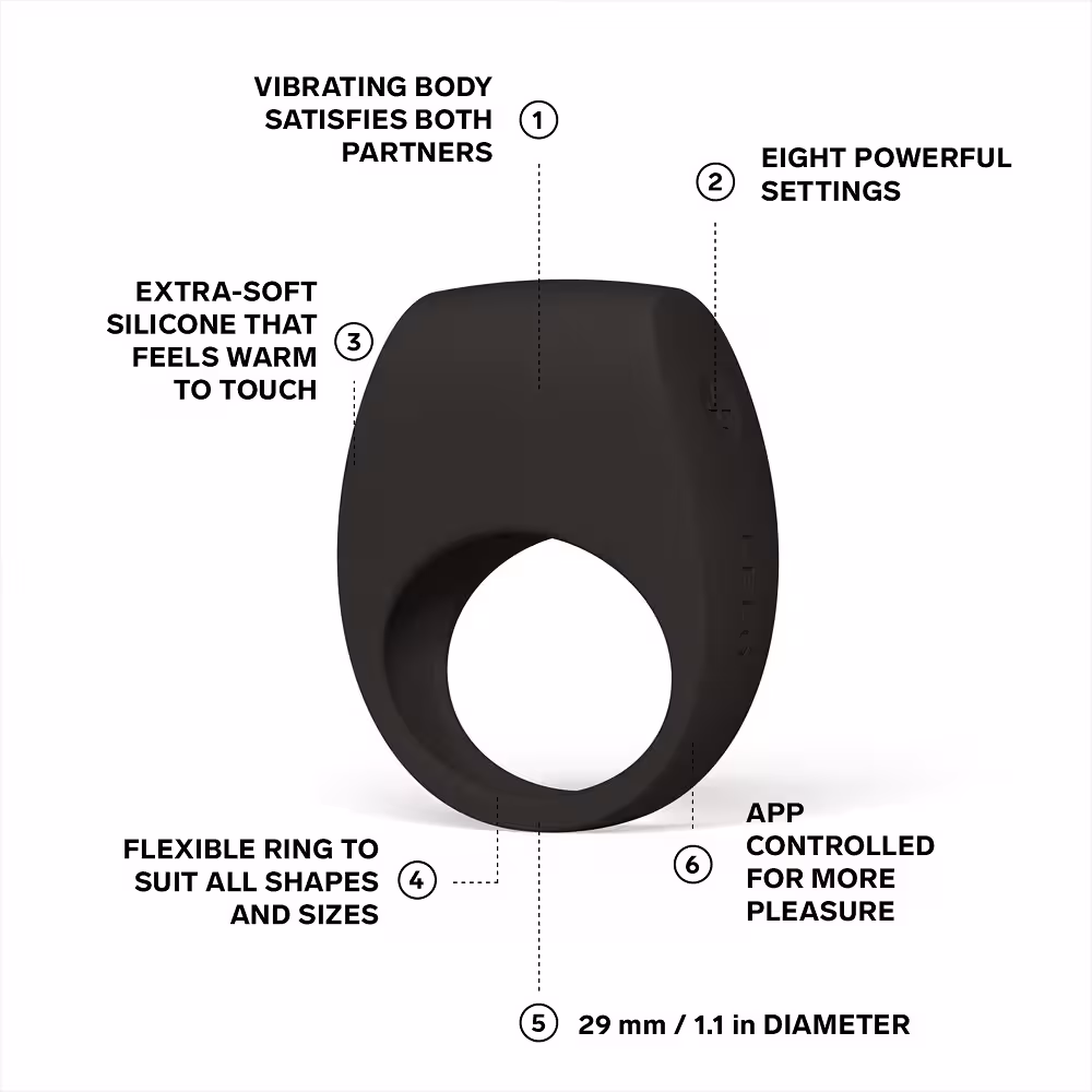 LELO Tor 3 App Controlled Cock Ring Black image 3