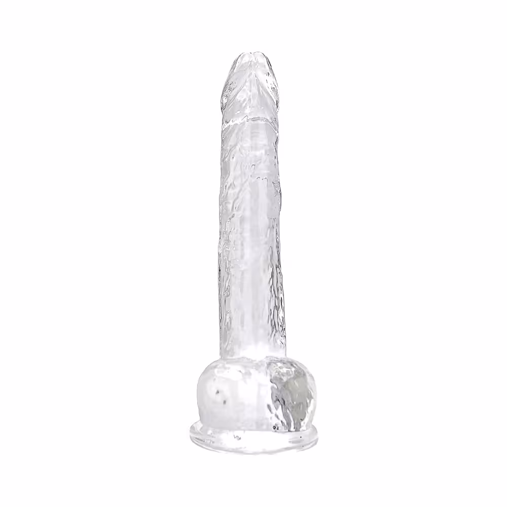 Loving Joy 11 Inch Dildo with Balls Clear image 2