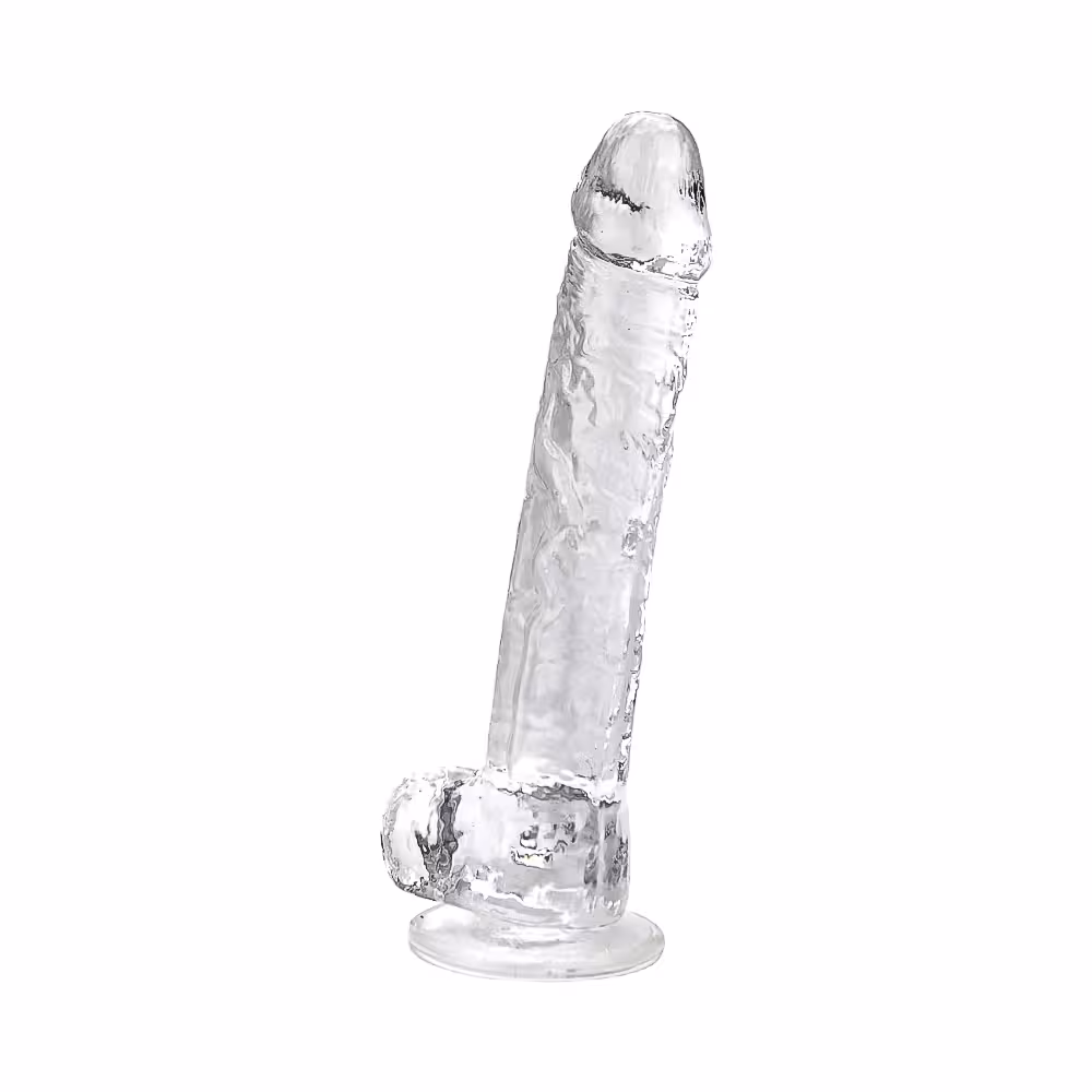 Loving Joy 11 Inch Dildo with Balls Clear image 3