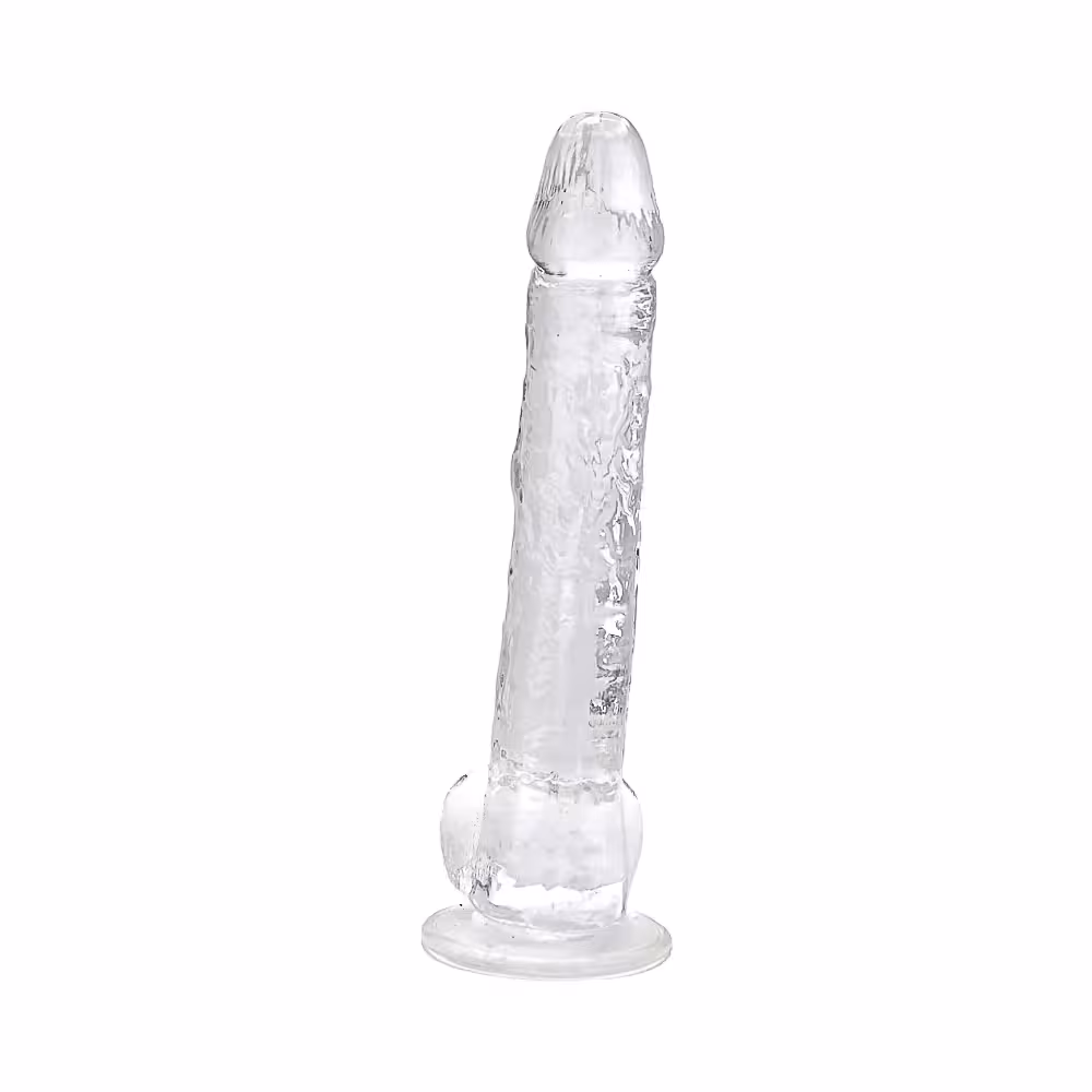 Loving Joy 11 Inch Dildo with Balls Clear image 4