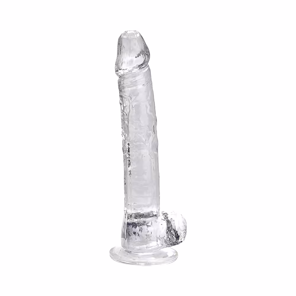 Loving Joy 11 Inch Dildo with Balls Clear image 5