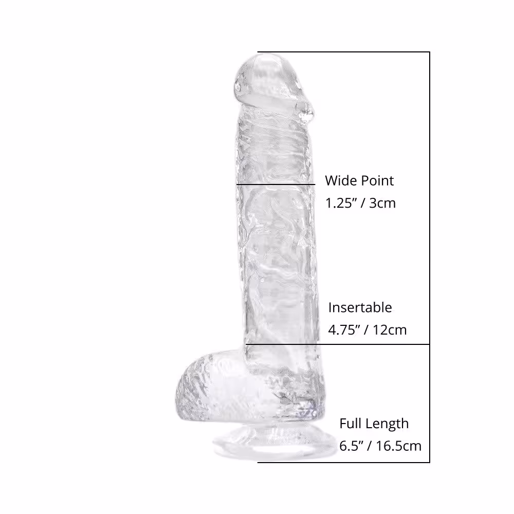 Loving Joy 6 Inch Dildo with Balls Clear image 8