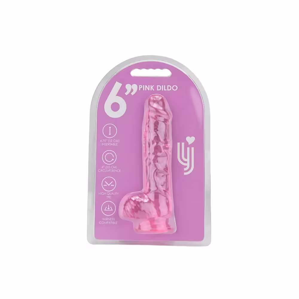 Loving Joy 6 Inch Dildo with Balls Pink image 5
