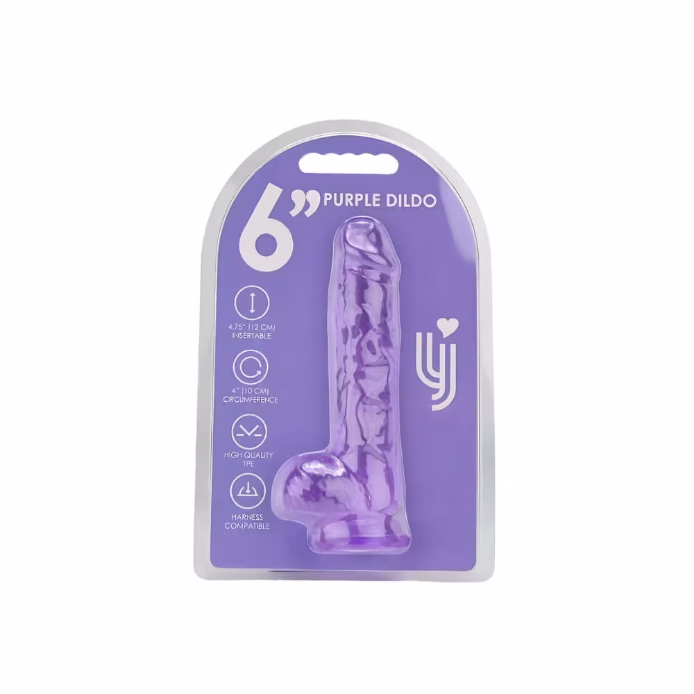 Loving Joy 6 Inch Dildo with Balls Purple image 6