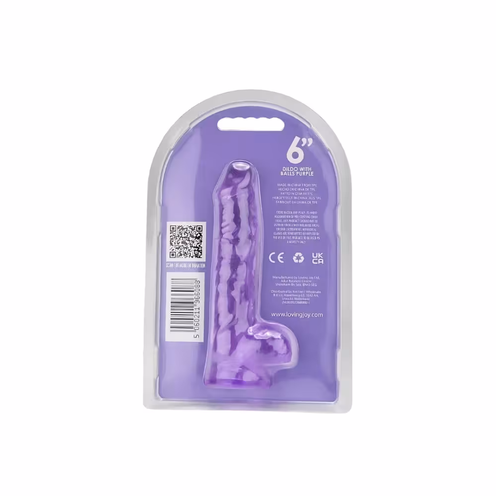 Loving Joy 6 Inch Dildo with Balls Purple image 7
