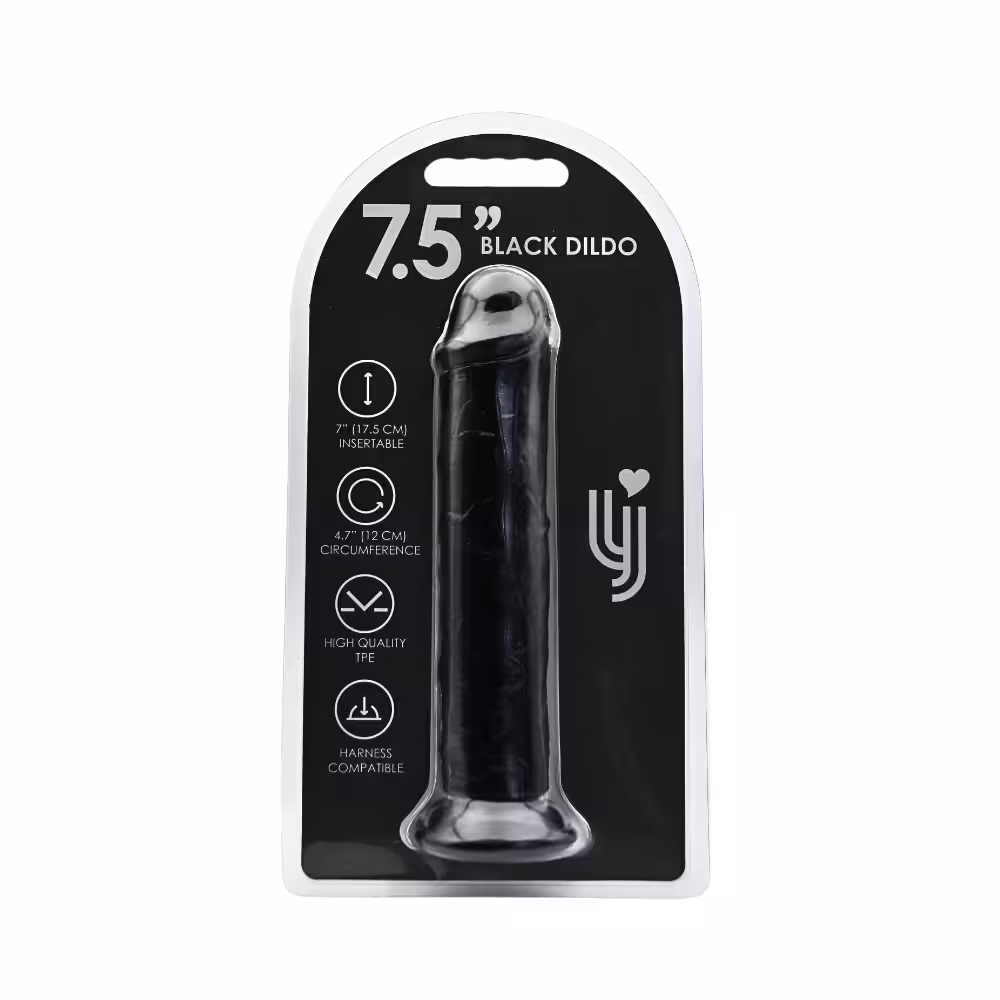 Loving Joy 7.5 Inch Suction Cup Dildo Black image 3