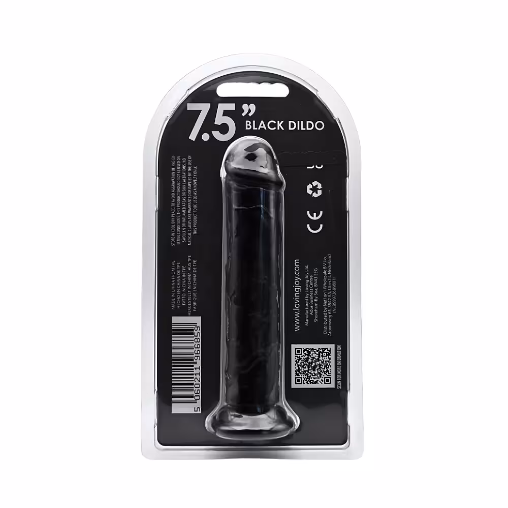 Loving Joy 7.5 Inch Suction Cup Dildo Black image 4