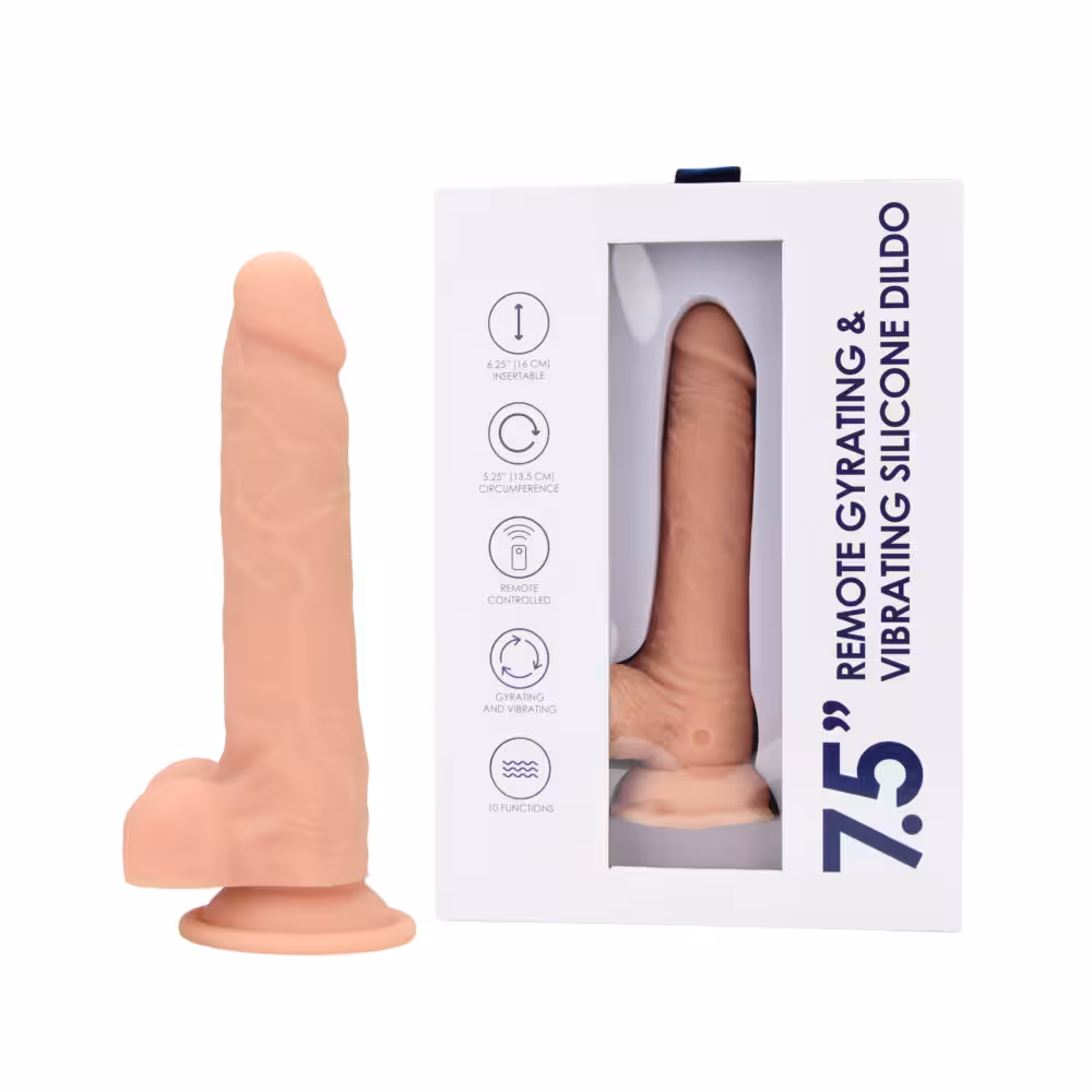 Loving Joy 7.5" Remote Gyrating & Vibrating Silicone Dildo image 5