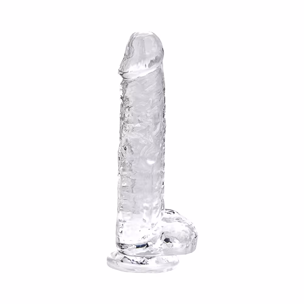 Loving Joy 7 Inch Dildo with Balls Clear image 2