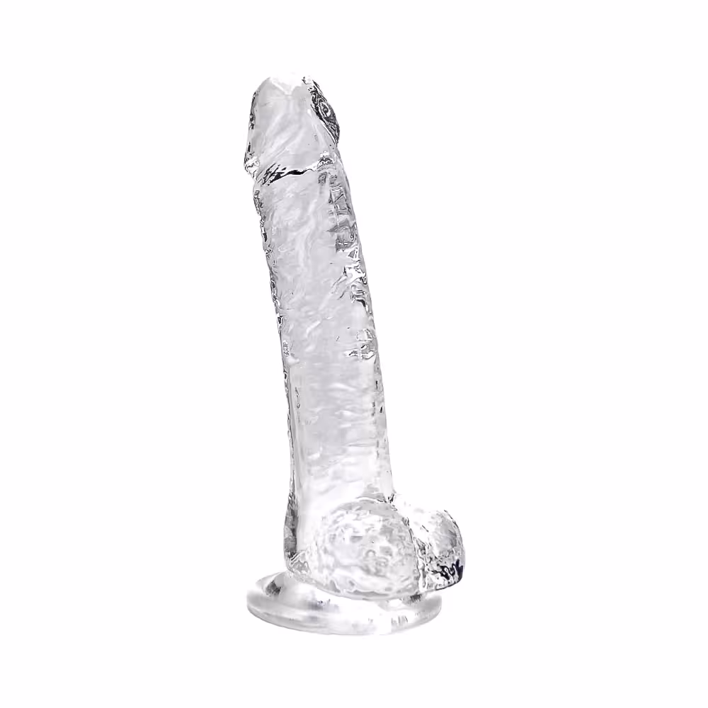 Loving Joy 7 Inch Dildo with Balls Clear image 4