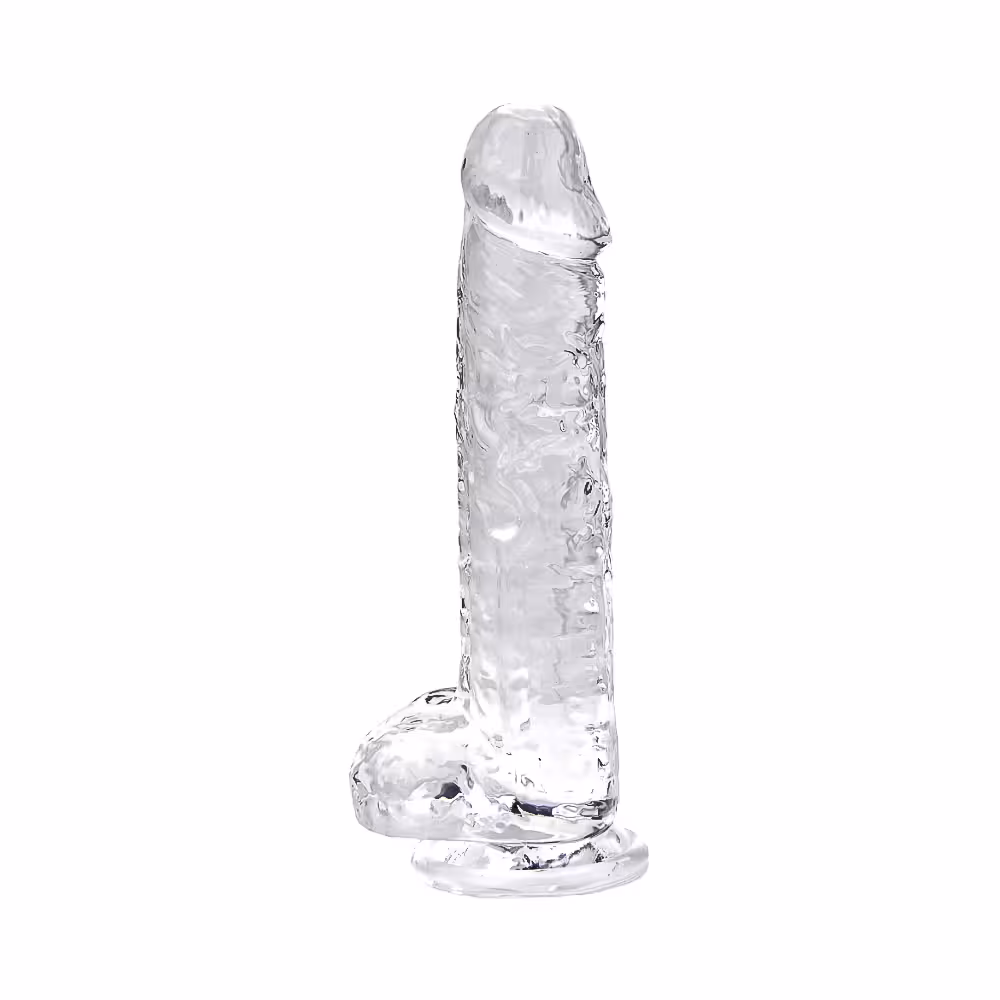 Loving Joy 7 Inch Dildo with Balls Clear image 6