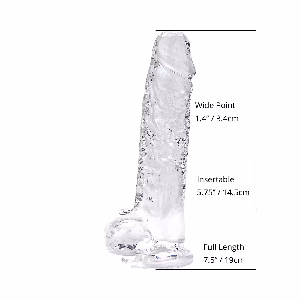 Loving Joy 7 Inch Dildo with Balls Clear image 7