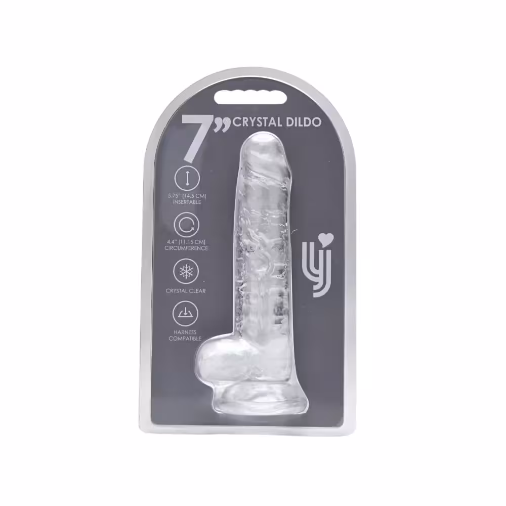 Loving Joy 7 Inch Dildo with Balls Clear image 8