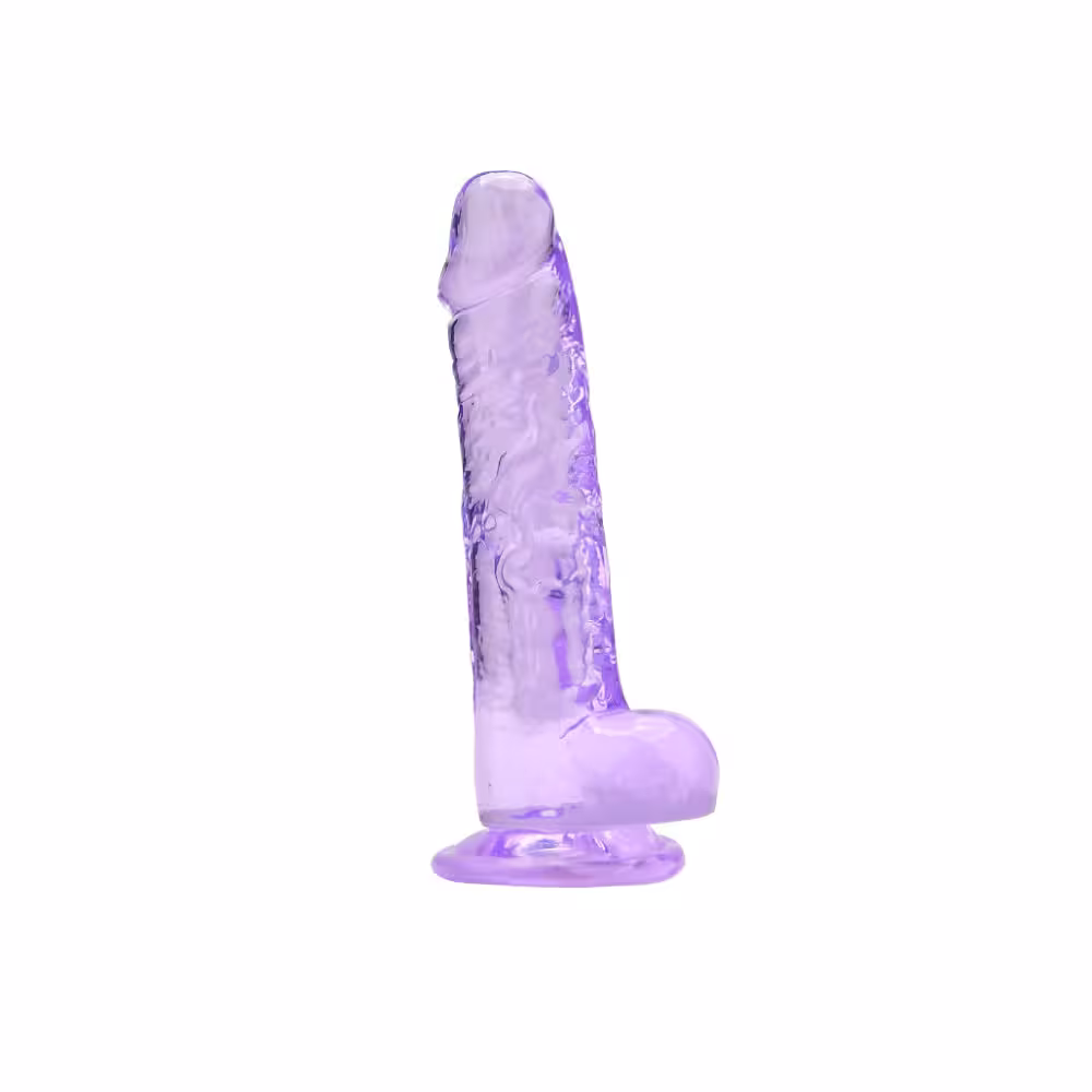 Loving Joy 7 Inch Dildo with Balls Purple image 3