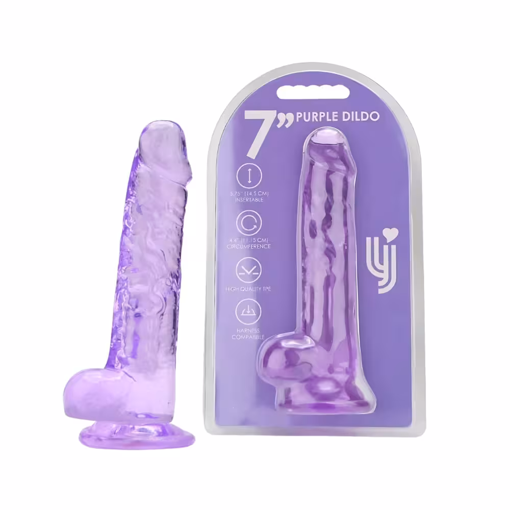 Loving Joy 7 Inch Dildo with Balls Purple image 4