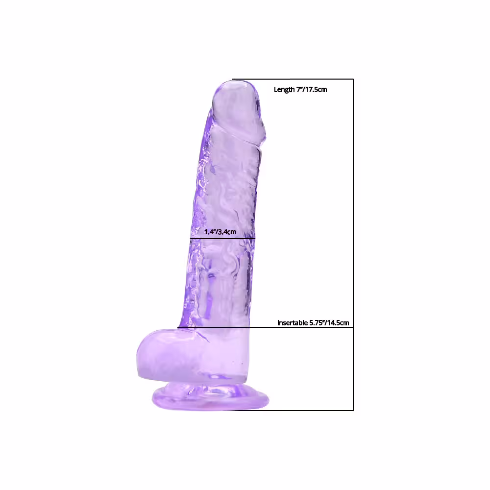 Loving Joy 7 Inch Dildo with Balls Purple image 5