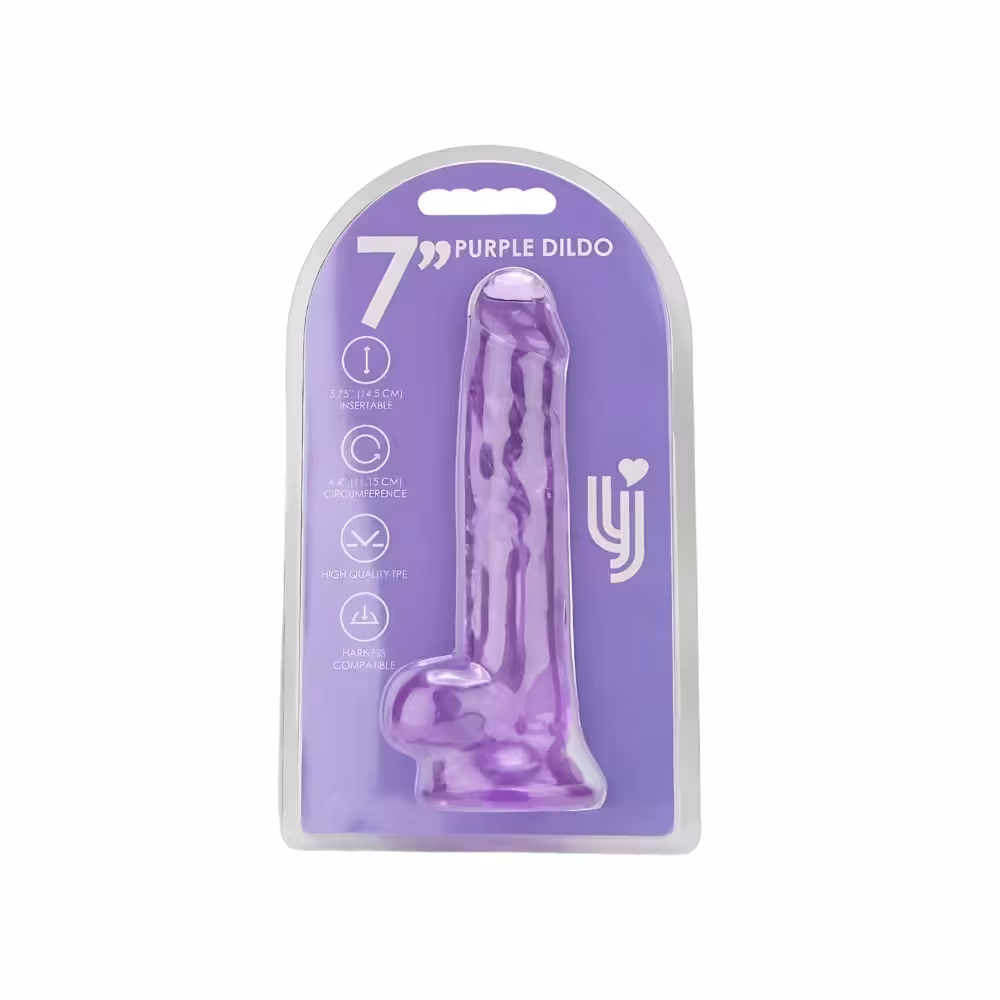 Loving Joy 7 Inch Dildo with Balls Purple image 6