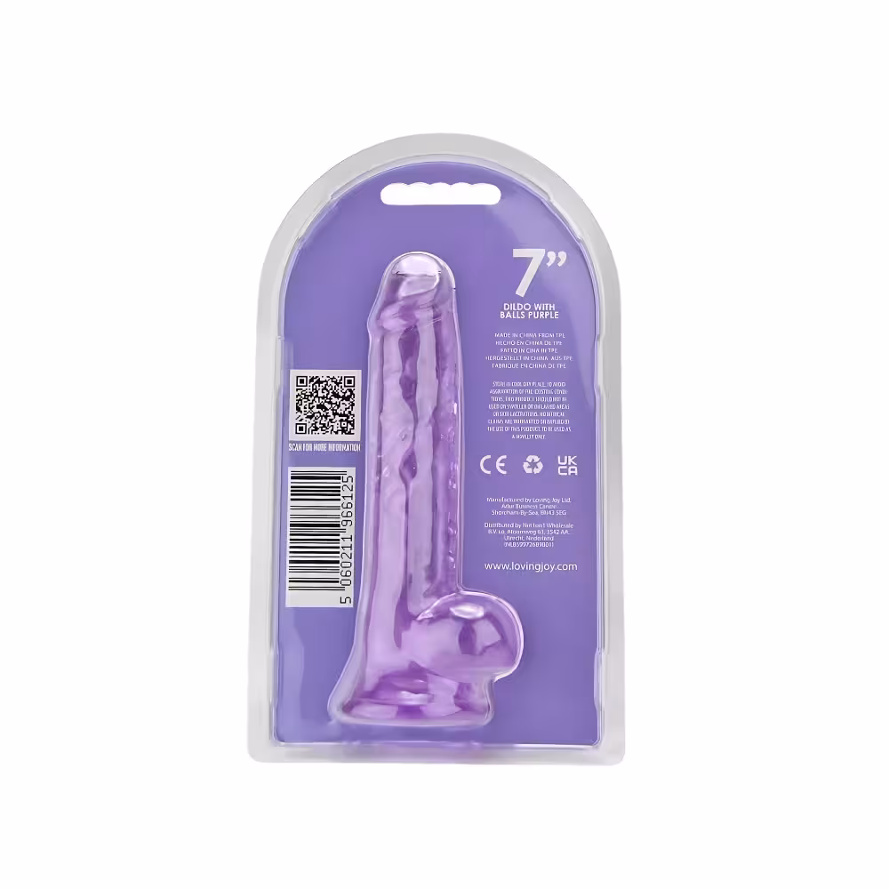 Loving Joy 7 Inch Dildo with Balls Purple image 7