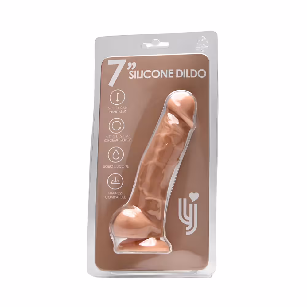 Loving Joy 7 Inch Realistic Silicone Dildo with Suction Cup and Balls Vanilla image 4