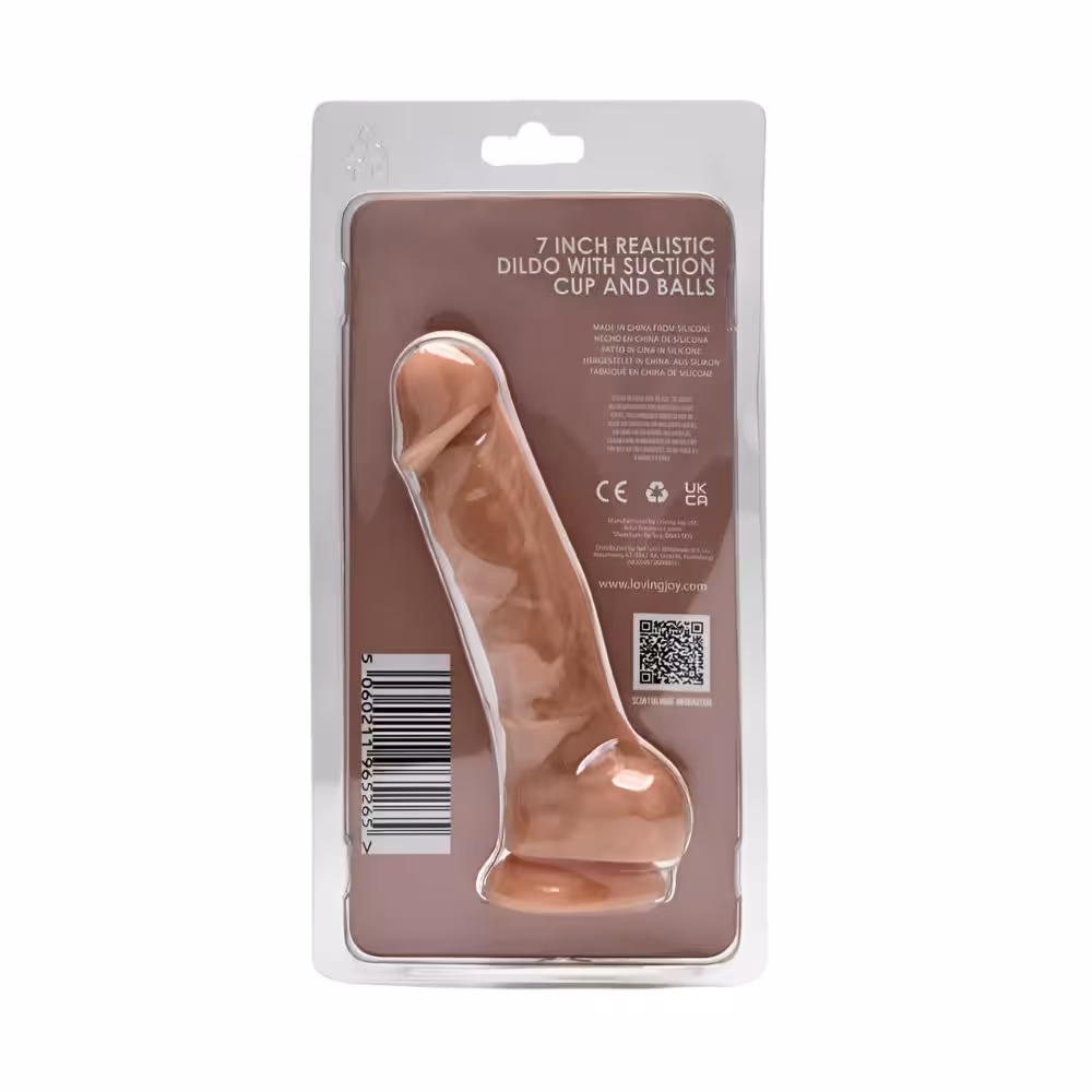Loving Joy 7 Inch Realistic Silicone Dildo with Suction Cup and Balls Vanilla image 5
