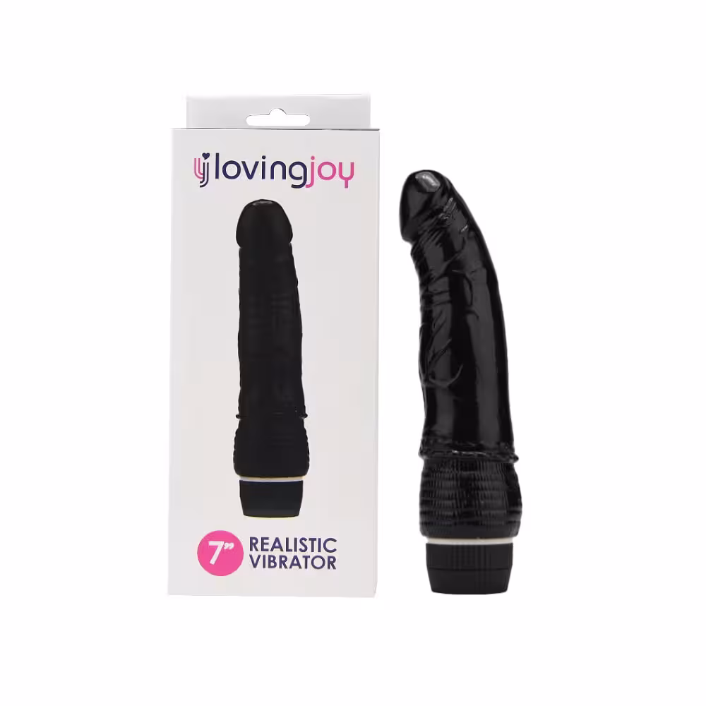 Loving Joy 7 inch Realistic Vibrator Black image 5