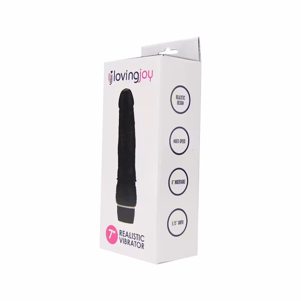 Loving Joy 7 inch Realistic Vibrator Black image 7
