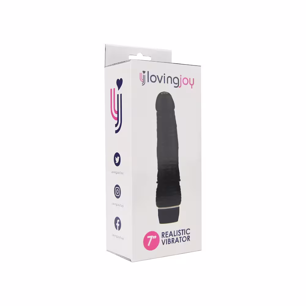 Loving Joy 7 inch Realistic Vibrator Black image 8