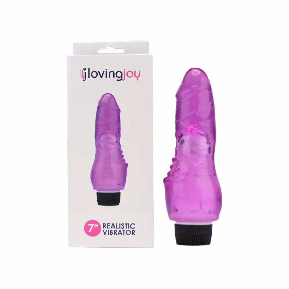 Loving Joy 7 inch Realistic Vibrator Purple image 5